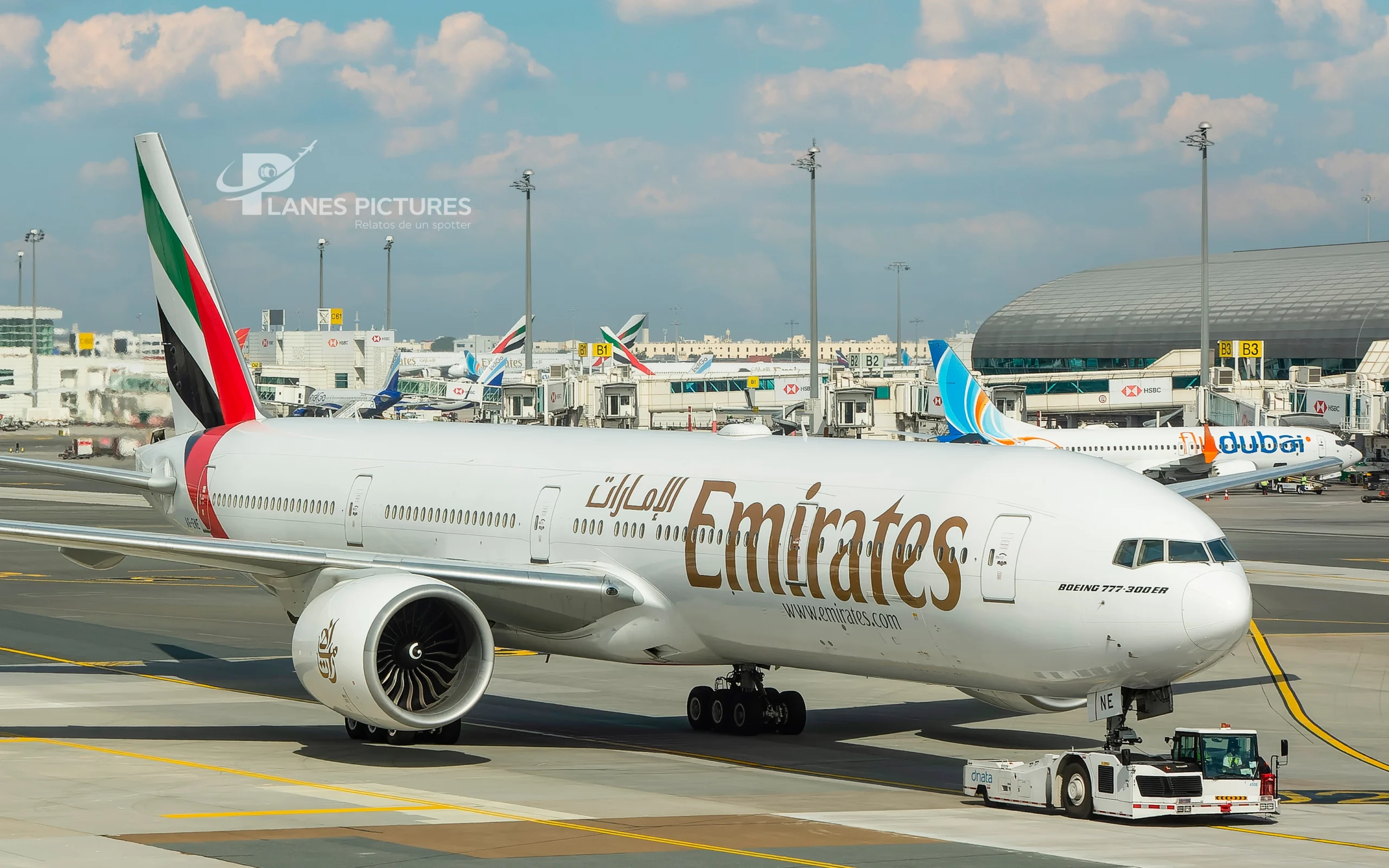 Boeing 777 Emirates en Dubai Airport
